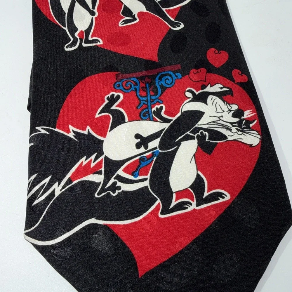 Tie Looney Tunes Vintage 1994 Pepe Le Pew Valentines Love Romance 100% Silk